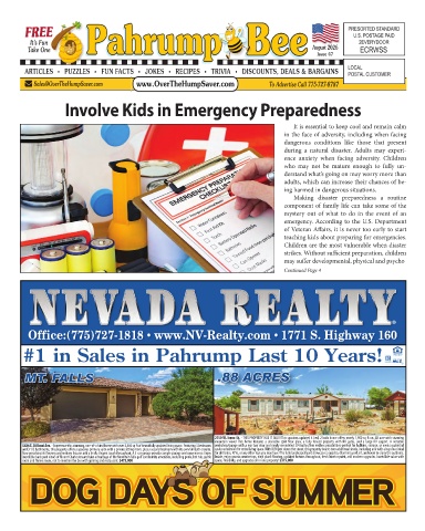 Pahrump Bee August 2026 cover